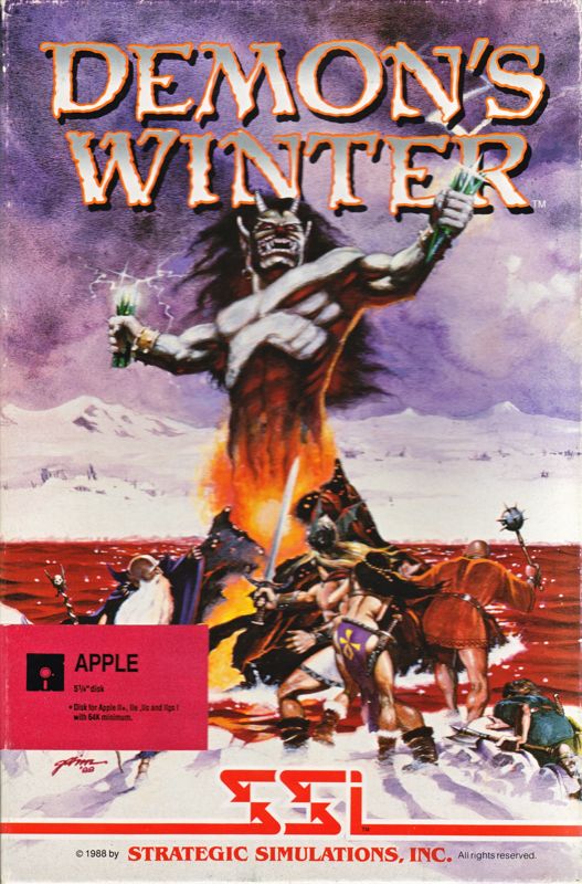 Demon's Winter box art for Commodore 64